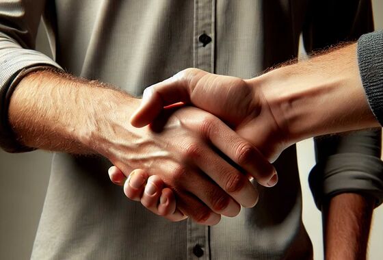 Händeschütteln von zwei Personen